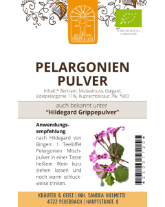 PELARGONIEN Mischpulver (BIO) nach Hildegard v. Bingen, 120g