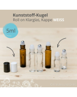 ROLL ON KLARGLAS, Kappe weiss, Kunststoff-Kugel, 5ml