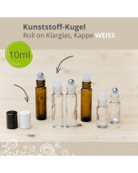 ROLL ON KLARGLAS, Kappe weiss, Kunststoff-Kugel, 10ml