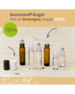 ROLL ON BRAUNGLAS, Kappe weiss, Kunststoff-Kugel, 10ml