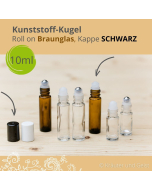 ROLL ON BRAUNGLAS, Kappe schwarz, Kunststoff-Kugel, 10ml